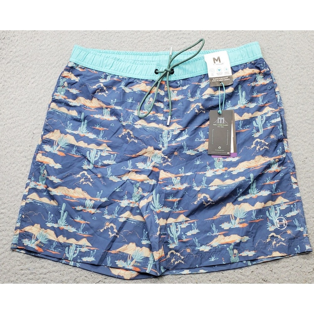 Hawke & Co Swim Trunks Mens M Multi Desert Scene Print Mesh Lined Surf Surfing